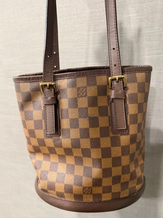 LOUIS VUITTON Marais Shoulder Bag Damier Ebene Leather Brown - Picture 2 of 11